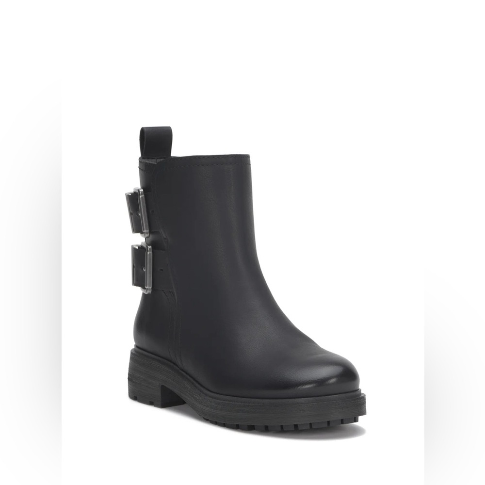 NEW $159 Luck Brand Women's Candre Double Buckle Moto Lug Sole Booties Black 11